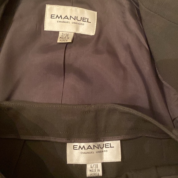 Beautiful Charcoal Vintage Size 2/4 Emanuel Ungaro Pantsuit - Picture 5 of 7